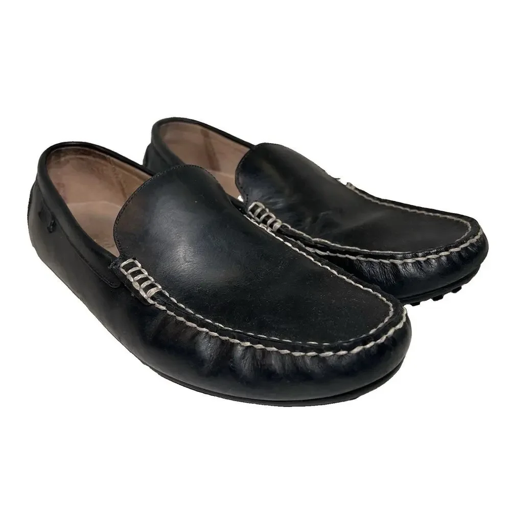Polo Ralph Lauren Woodley Loafers Men Size 11.5D Black Leather Driving Moccasins